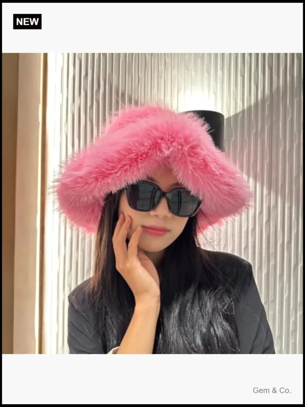 Faux Fur Bucket Hat, Fluffy Wide Brim Winter Hat, Fashion Furry Fisherman Cap